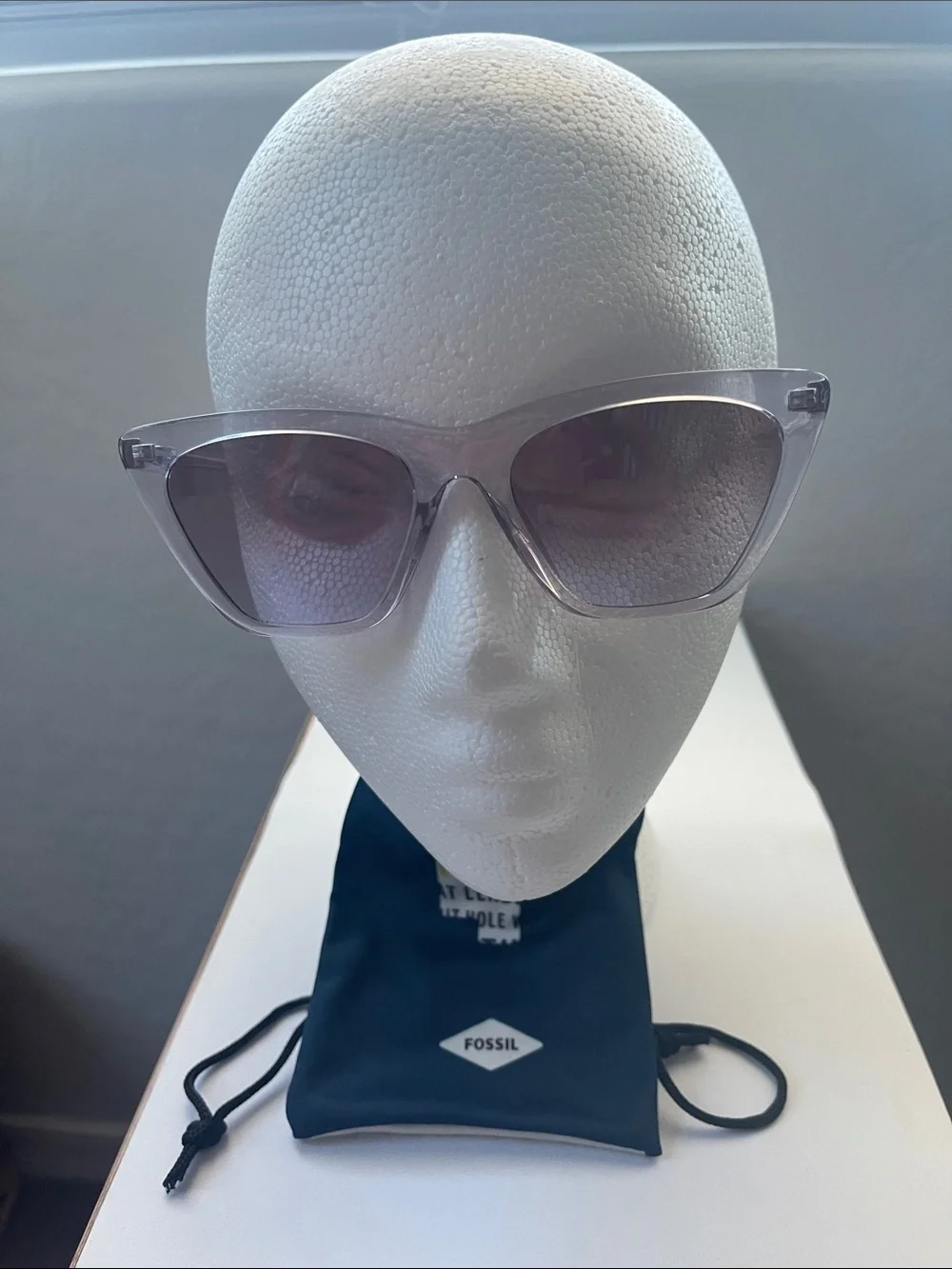 Fossil Translucent Lilac Cat-Eye Sunglasses with Tinted Lenses